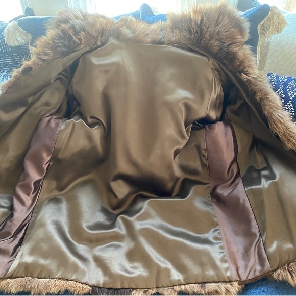 Vintage Real Brown/Tan Fur Jacket Women's Large - Picture 8 of 12